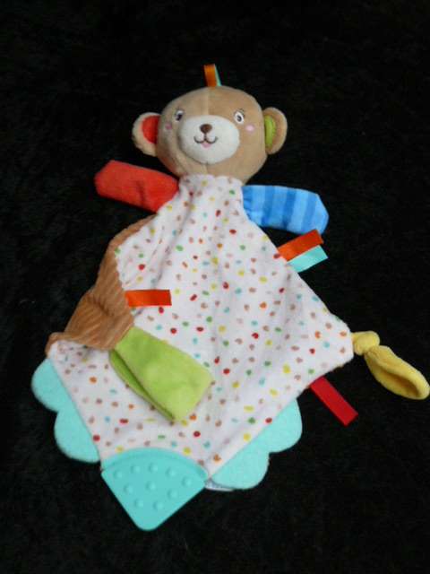 TEDDY CLEMENTONI BABY CUDDLE TOY WITH DIFFERENT PATTERNS AND TEXTURES
