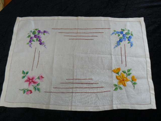 COFFEE TABLE VINTAGE COTTON HAND EMBROIDERED COTTON SMALL TABLE CLOTH