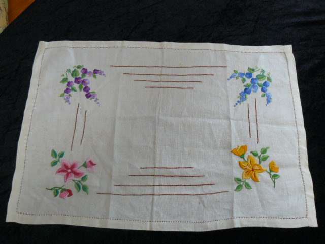 COFFEE TABLE VINTAGE COTTON HAND EMBROIDERED COTTON SMALL TABLE CLOTH