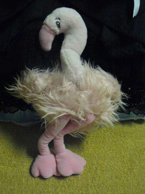 SOFT TOY FLAMINGO PPAND PUPPET