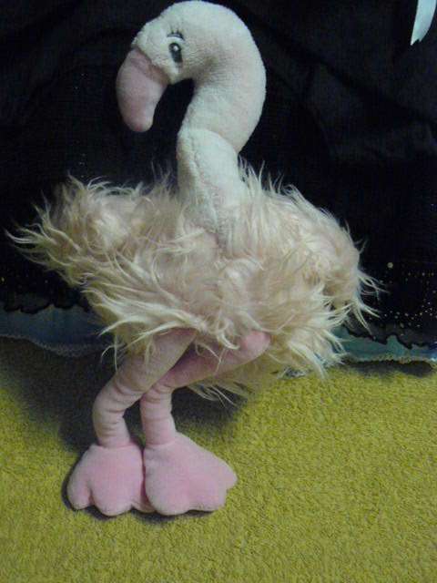 SOFT TOY FLAMINGO PPAND PUPPET
