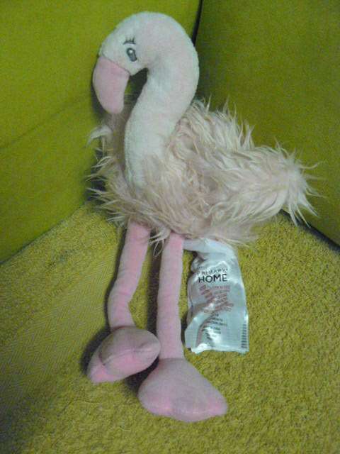 SOFT TOY FLAMINGO PPAND PUPPET