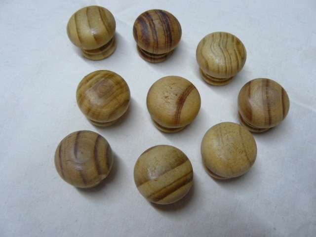 9 x WOODEN TURNED DRAW HANDLES
