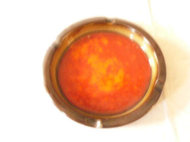 AMAZING COLOURHEAVY POTERY ASHTRAY
