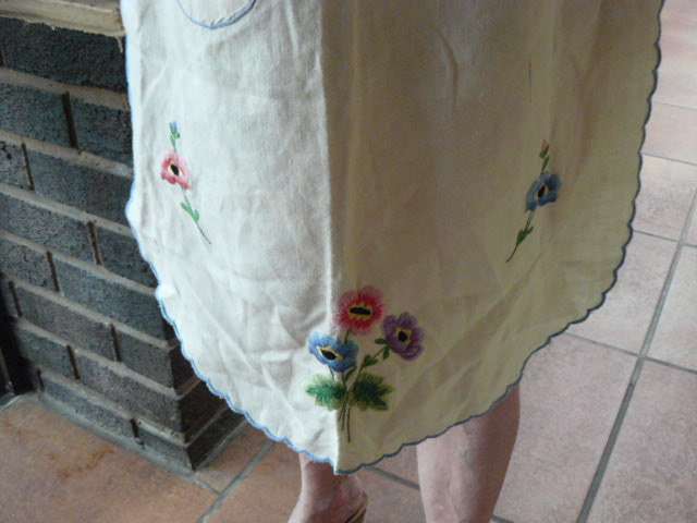 HAND EMBROYDERE APPRON INTAGE COTTON