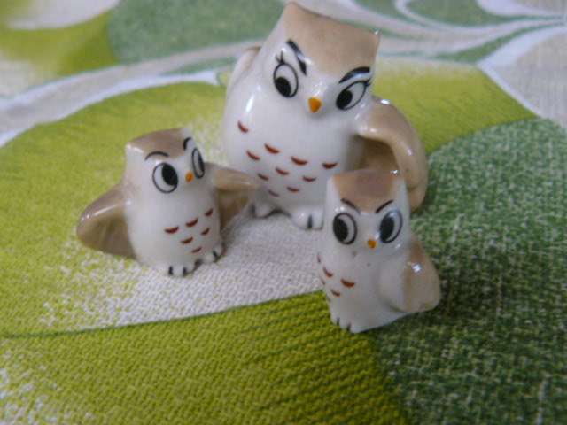 WADE OWL COLLECTION X3 MOM AND 2 BABIES VERY CUTE