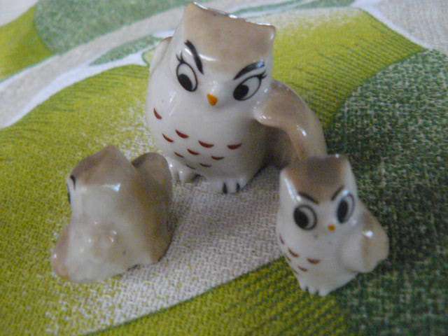 WADE OWL COLLECTION X3 MOM AND 2 BABIES VERY CUTE