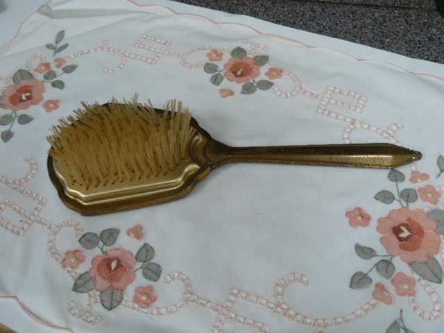 PETIT POINT VANITY VINTAGE HAND MIRROR