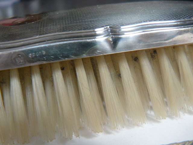 VINTAGE VANITY BRUSH SET, BRUSH IS STAMPED, MIRROR AN COMB