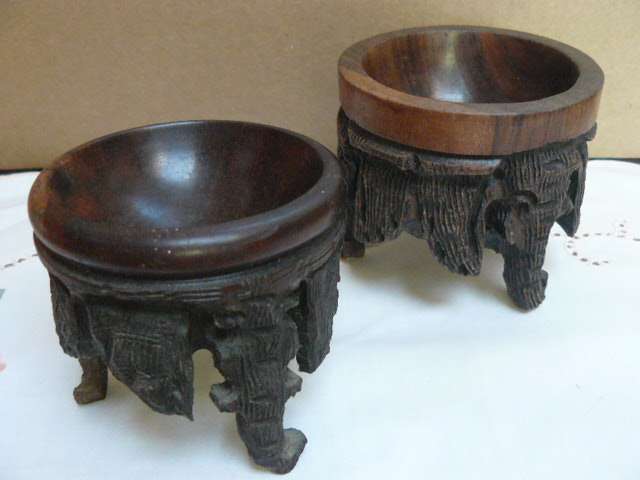 2 X WOODEN STANDS CARVEDOUT OF IRON WOOD
