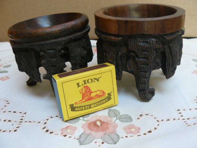 2 X WOODEN STANDS CARVEDOUT OF IRON WOOD
