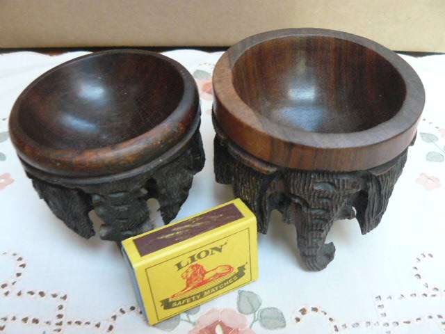 2 X WOODEN STANDS CARVEDOUT OF IRON WOOD