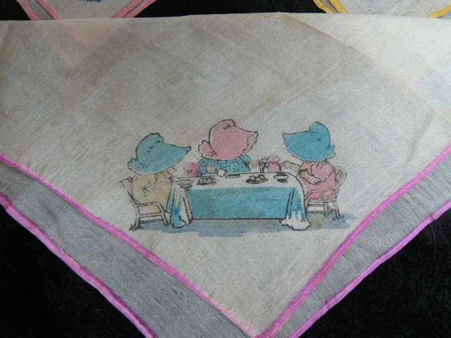 VINTAGE CHILDRENS HANKIES SILK X 3