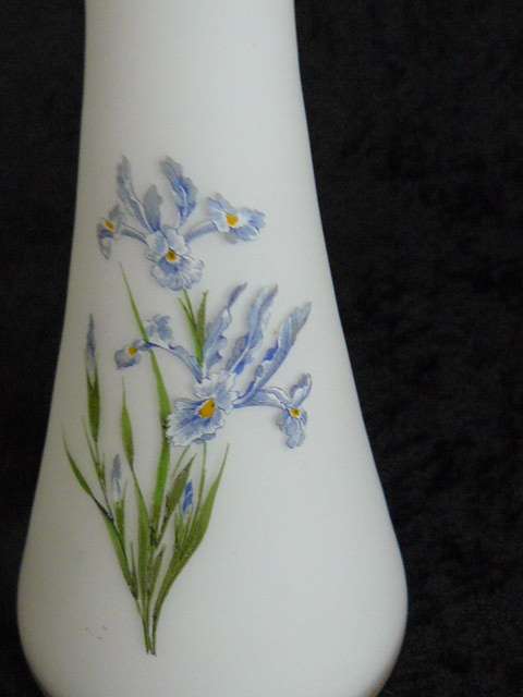 Beautifully hand painted FROSTED WHITE   VASE