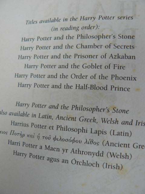 HARRY POTTER HARD COVER BOOK 607 PAGES
