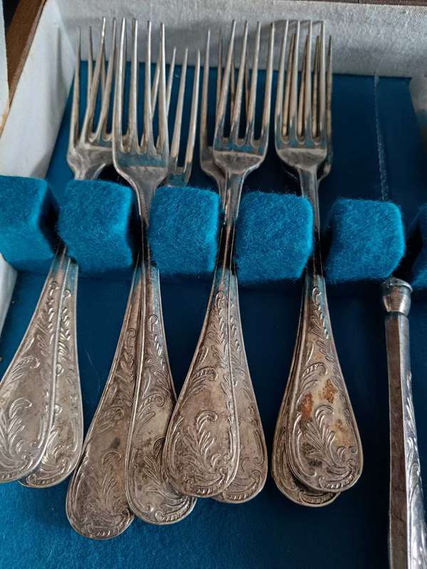French Boxed Silver Plate Flatware