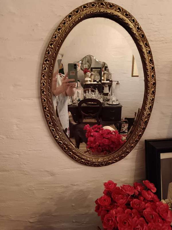 Vintage Bevelled Oval Mirror