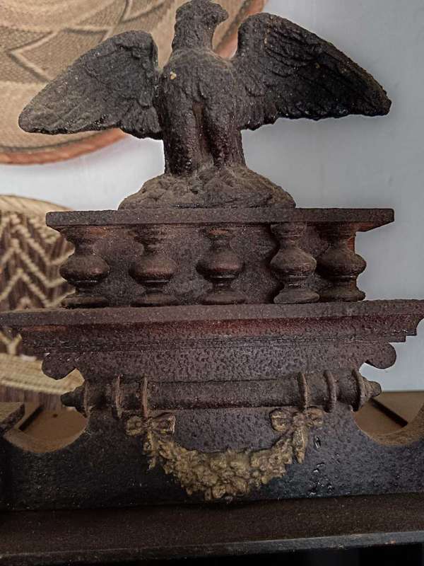 Antique Wooden Bracket Clock with Porcelain Face