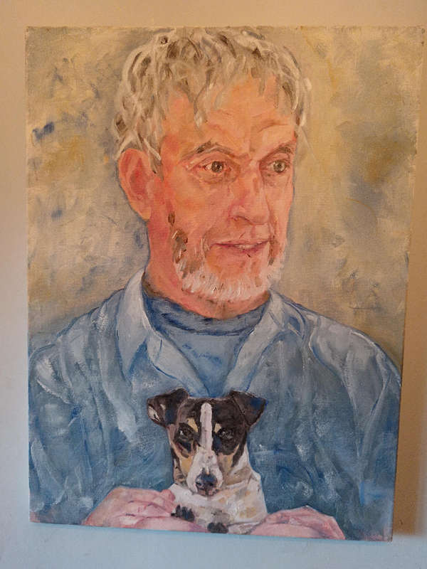 Male Portrait with his Jack Russell Dog