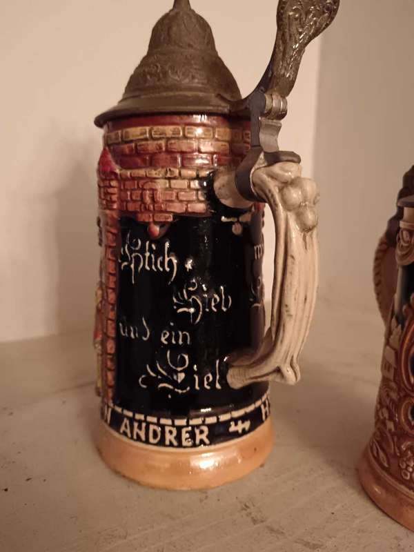 Pair of German Steins
