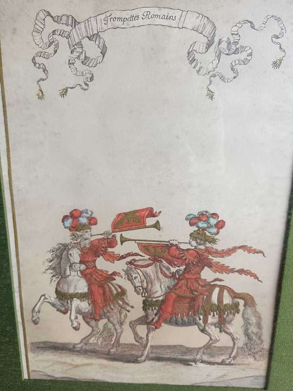 Pair of Ages Roman's & Trompettes Roman's Colored Engravings