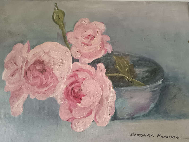 Rose Painting Canvas sign Barbra Bamber