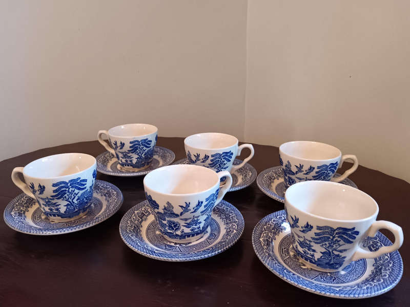 Set of 6 Blue Willow Duos