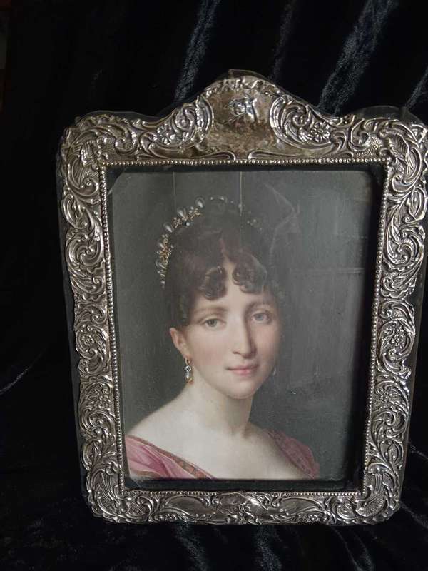 Antique Silver  Birmingham Picture Frame