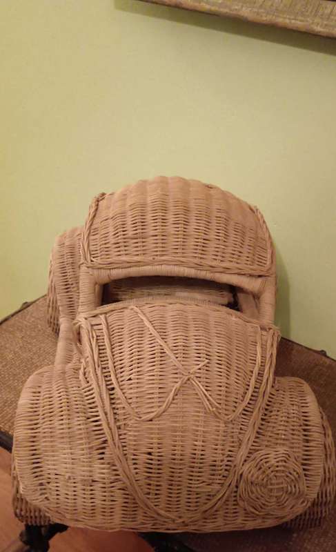 Mid Century  Woven Cane VW Beetle