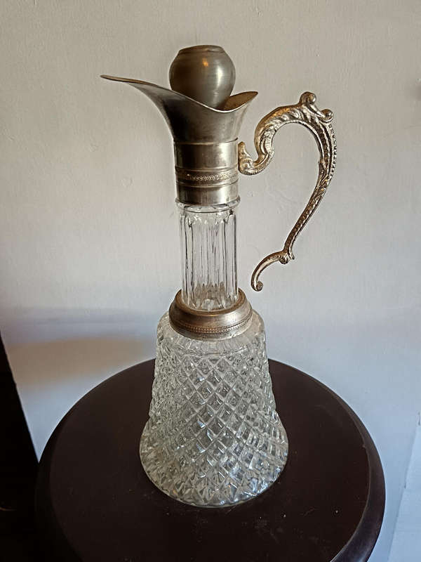 Cut Glass & Silver Plated Claret Jug
