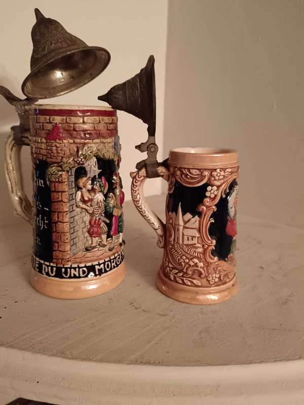 Pair of German Steins