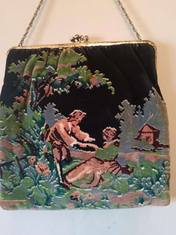 Velvet Loving couple Evening Bag
