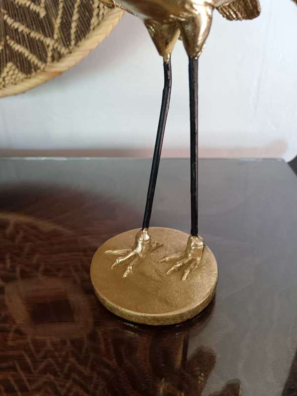 Pair of Golden Heron Bird Figurines