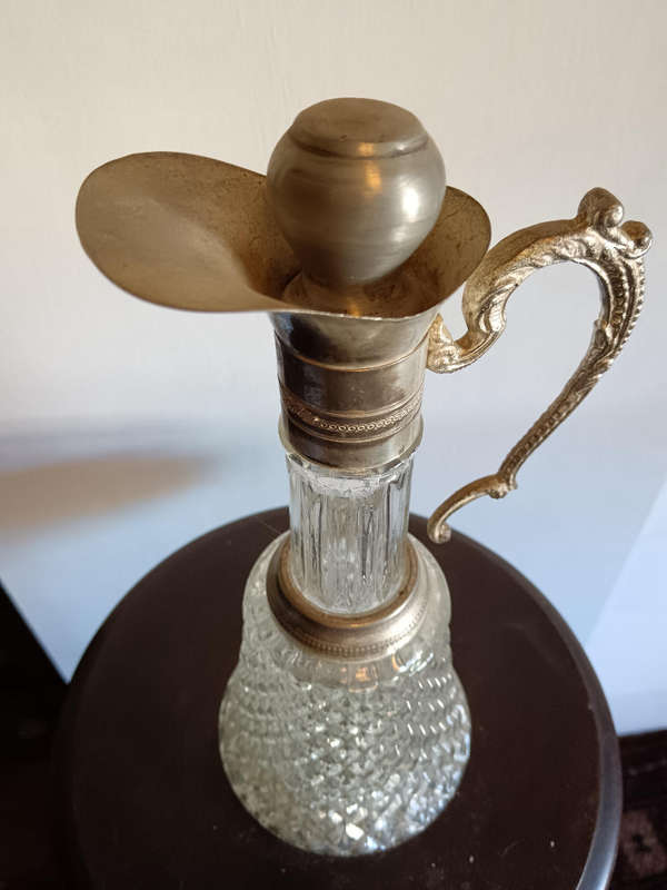 Cut Glass & Silver Plated Claret Jug