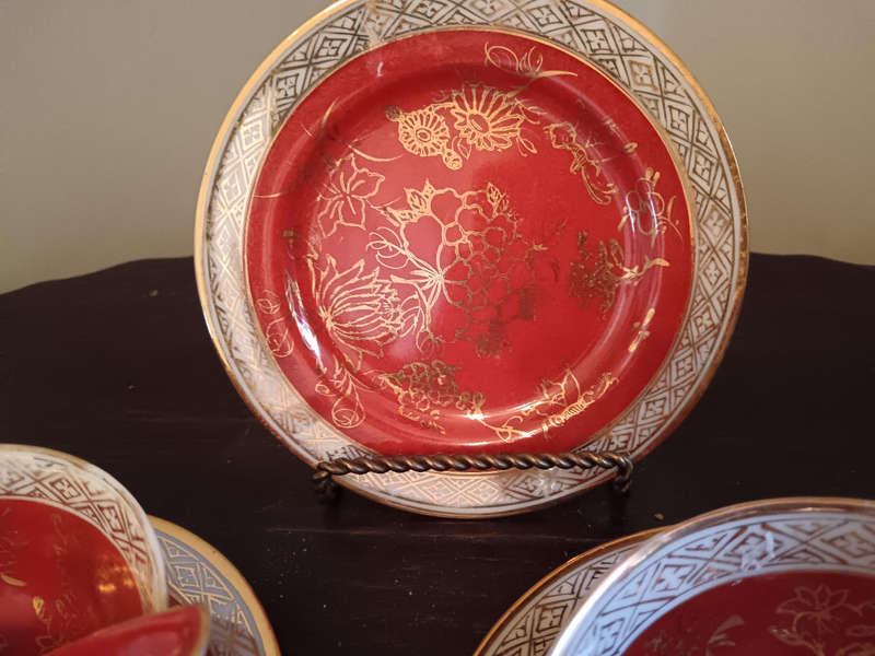 Set of 4 Chinese Bowls with Spoon &  Plate