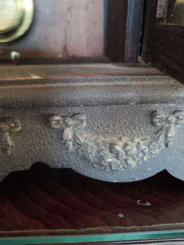Antique Wooden Bracket Clock with Porcelain Face