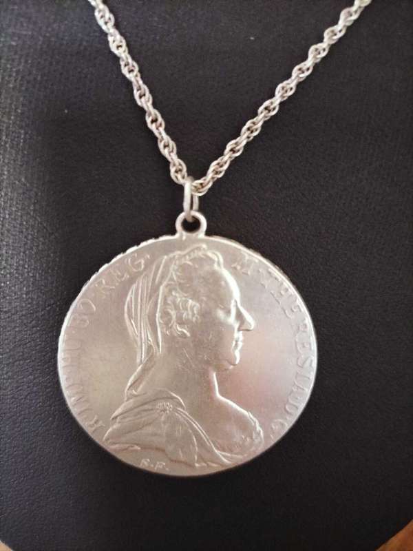 Vintage pendant with Coin of Maria Theresa Thaler