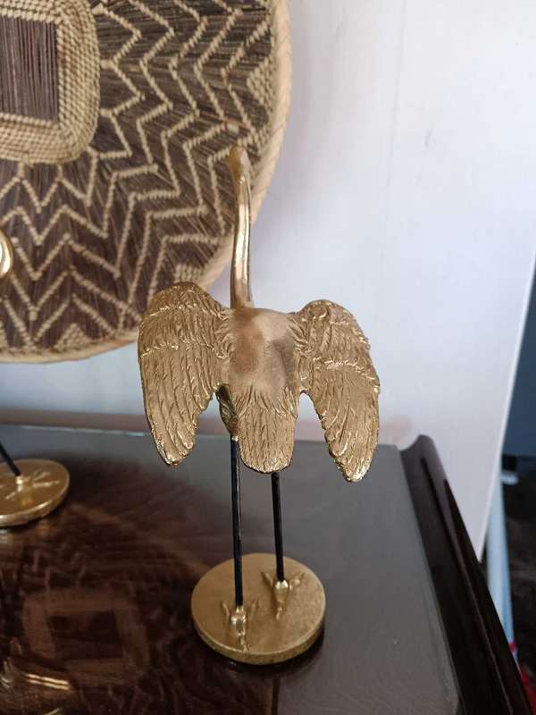 Pair of Golden Heron Bird Figurines