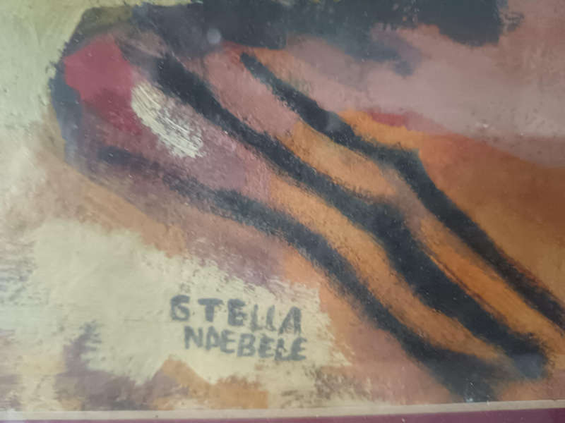Framed Painting of Ndebela Woman by Stella Ndebela