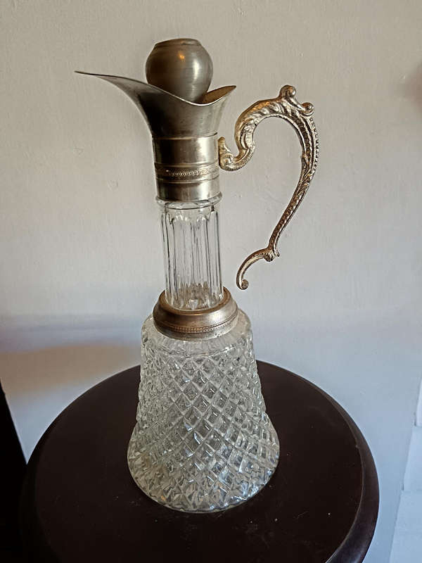 Cut Glass & Silver Plated Claret Jug