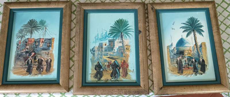 Set of 3 Original Morrocan Landscape Paintings