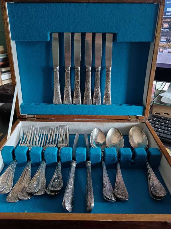 French Boxed Silver Plate Flatware