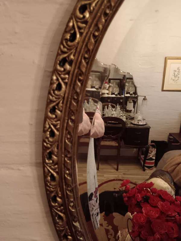 Vintage Bevelled Oval Mirror