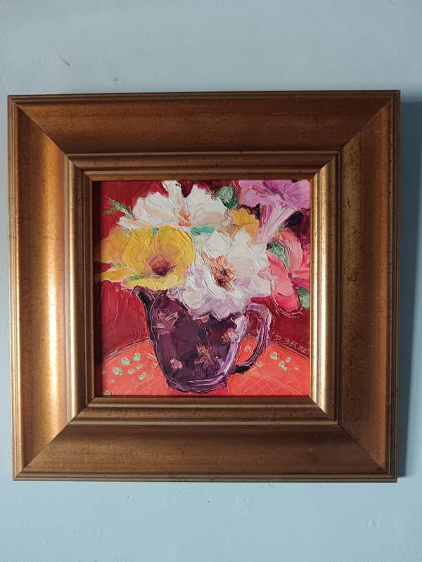 Framed still Life painting by D Becke