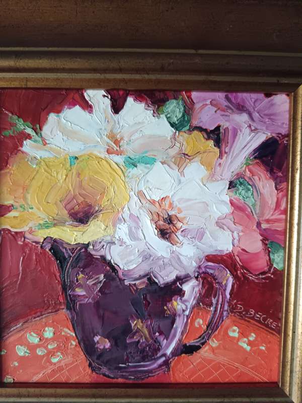 Framed still Life painting by D Becke