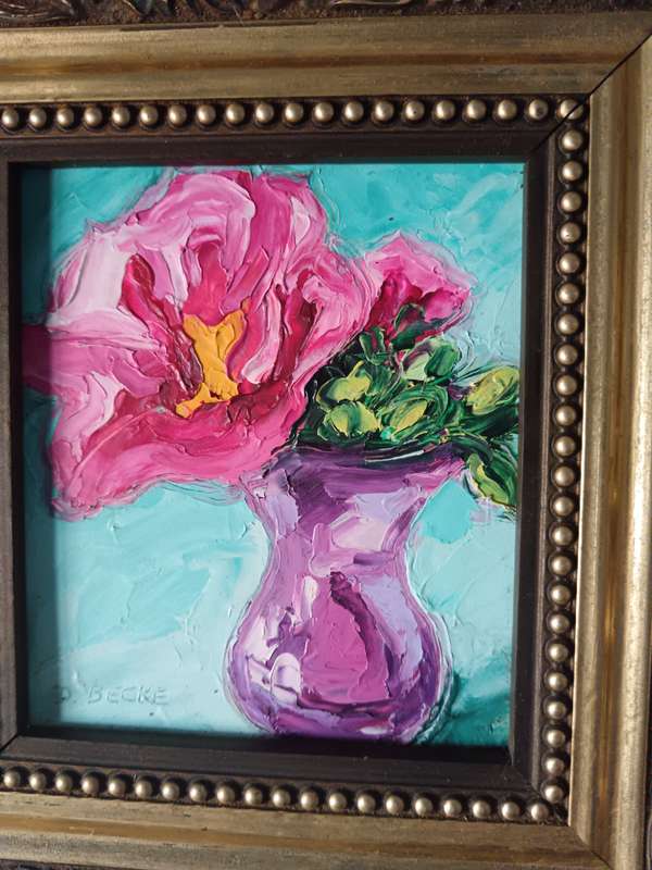 Framed still Life painting by D Becke