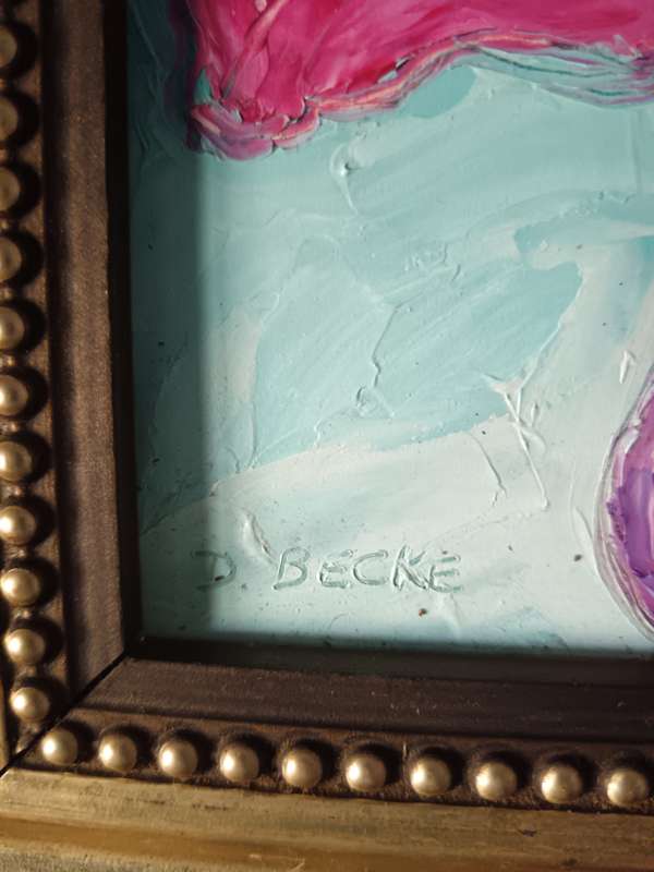 Framed still Life painting by D Becke