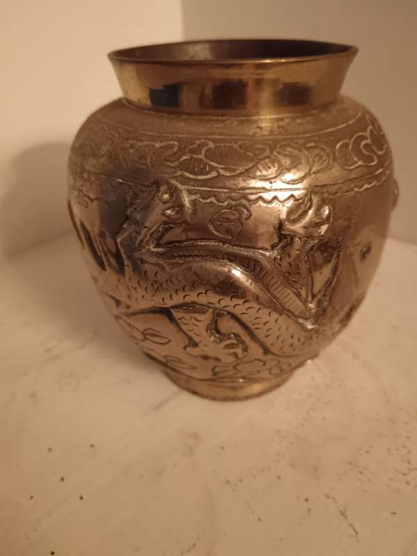 Chinese Brass Dragon Vase