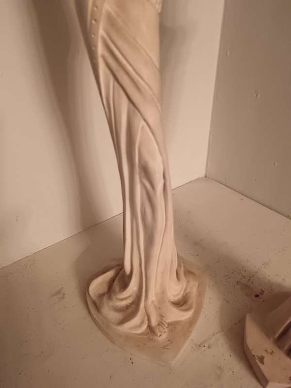 Pair of Chinese Sculpture Statue s of a Geisha and a Man Signed