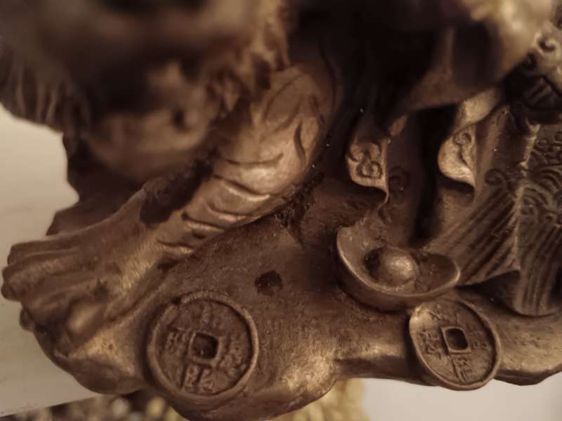 Bronze God of Wealth Zhao Gong Ming Sit on Tiger Statue